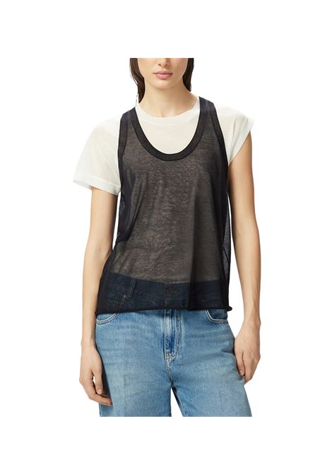 T-shirt Pinko donna Mark 105152 A2LS Nera manica corta semitrasparente leggera PINKO | Maglie | 105152 A2LSZZ2